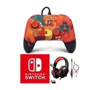 Manette filaire SWITCH Pokémon Charizard Vortex Officielle Nintendo avec Câble USB détachable+ CASQUE SWITCH ROUGE NOIR