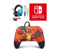 Manette filaire SWITCH Pokémon Charizard Vortex Officielle Nintendo avec Câble USB détachable+ CASQUE SWITCH ROUGE ET BLEU