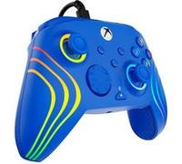 Turtle Beach Afterglow Wave Controller Bleu Manette de jeu RGB filaire - Licence pour Xbox Series XS, Xbox One et Windows - Boutons programmables, gachettes à effet Hall, commandes audio
