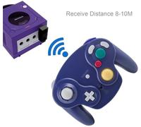 Manette Gamecube Bluetooth 2,4g Ngc Gamepad Joystick Gc Controller Gamecube Pad Jeux Avec Adaptateur Récepteur Pour Wii U Gamecube - Bleu