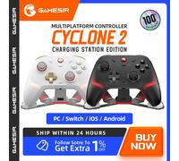Manette Gamesir Cyclone 2 pour Nintendo Switch, PC, Joystick sans fil, manette de jeu professionnelle pour Nintendo Switch, iPhone, Android, PC white set