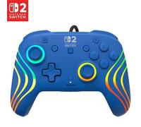 Turtle Beach Manette Afterglow Wave RGB filaire sous licence officielle pour Nintendo Switch 2 Bleu