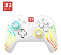 Turtle Beach Manette Afterglow Wave sans fil RGB – Blanc – Sous licence officielle Nintendo Switch 2
