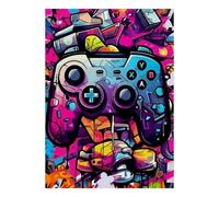 Manette Graffiti Abstrait 1000pcs pour Adultes Mini Puzzle Cadeau | 70x50cm Carton Décor Salon Structure Durable Cadeau D'anniversaire Soulagement Du Stress