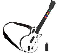 Manette Guitar Hero Pour Pc Et Ps3, Guitare Sans Fil Pour Jeux Guitar Hero 3/4/5 Et Rock Band 1/2, Guitare Guitar Hero Contrôleur Avec Sangle De Guitare (Ten Keys/White)