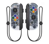 Manette Joycons Bluetooth Nintendo Switch OLED Lite Sans Fil Vibration Turbo Réveil Transparent