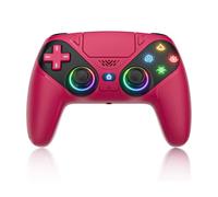 Manette LED sans fil pour PS5, compatible avec PS5 Pro/Slim/PC, avec Multi Touch Pad/Turbo/Prise audio 3,5 mm/Double Vibration