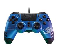 Lexip - Manette de jeu filaire, Design Solo Leveling White Tiger Guild, Sortie casque (jack 3,5 mm), Design Exclusif, Finition Gravée, Compatible avec PS4 et compatible avec PC, Bleu Irisé