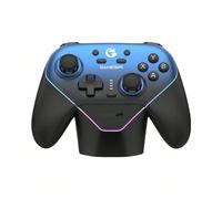 Manette magnétique T4n Pro Supernova bimode sans fil avec poignée en velours et vibrations adaptatives, compatible PC, Steam et TV, bleu étoilé universel (avec base de chargement intégrée) Taille Uniq