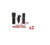 Manette Motion Plus Wii + Nunchuck Blanc noir compatible avec Nintendo WII WII mini WII U x2