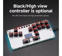 Manette MustFun Mini stick arcade sans levier pour PC, Switch et jeux d'arcade de combat (blanc)