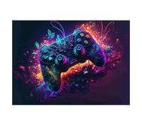 Manette Néon Abstrait 1000pcs Mini Puzzle pour Famille Difficile | 38x26cm Carton Décor Salon Structure Durable Cadeau Anniversaire Soulagement Anxiété