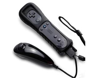 Manette noir de remplacement compatible avec NINTENDO Wii Wiimote sans fil + nunchuck filaire wii mote remote