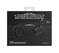 - Manette Noire BIG6 Sega Mega Drive & Genesis - Sans fil 2.4Ghz