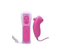 Manette Nunchunk Remote housse en silicone rose compatible avec Nintendo Wii /Wii U/WII mini -QUMOX