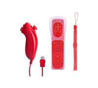 Manette Nunchunk Remote housse en silicone rouge compatible avec Nintendo Wii /Wii U/WII mini -QUMOX