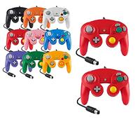 Manette pour Game Cube Contrôleur GC NGC Manette Contrôleur de Controller Gamepad Joypad pour Gamecube Wii U Switch PC (Rouge)