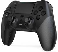 Manette Pour Ps-4, Manette Sans Fil Controller Compatible Avec P4/P4 Pro/Slim, Gamepad P4 Avec Turbo/Gyroscope À 6 Axes/Boutons Programmables/Double Vibration/Pavé Tactile - Noir