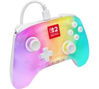 PowerA Manette filaire Advantage pour Nintendo Switch 2 avec Lumectra - Blanc, Sous licence officielle, Éclairage RGB, Effet Hall, Boutons assignables, Bouton C, Manette Pro