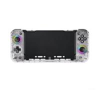 Manette Pro sans fil pour Nintendo Switch/OLED : design ergonomique, capteur gyroscopique à 6 axes, lumières RVB réglables, boutons turbo et programmables, chargement de type C (blanc transparent)