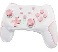 Manette Pro sans fil pour Switch/Switch Lite/Switch OLED, contrôleur sans fil pour interrupteur avec 2 boutons arrière, turbo réglable à 3 niveaux (rose)