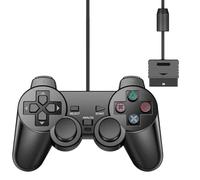 Manette PS2 Compatible Playstation 2 PS2 PS2 Slim PS Two PS1 PSX - Joypad Analogique avec Vibration, Câble 1,40 m - Controller PS2 Noir Straße Game