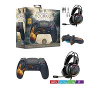 Manette PS4 Bluetooth Harry Potter Hogwarts Legacy Vivet Doré Lumineuse 3.5 JACK + Casque Gamer PRO-H7 Multiplateforme
