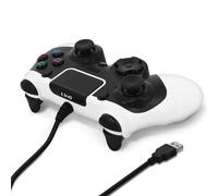 Manette PS4 / PC Filaire USB Vibration Sixaxis Boutons Réactifs LinQ Noir Blanc