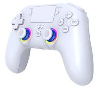 Manette PS5 Blanche sans Fil avec Palettes Leds Programmables Fonction Vibration Tactile Compatible Playstation 5 et PC