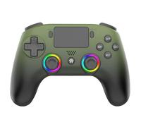 Subsonic Manette Sans Fil PS5, LED RGB Programmable, Vert Militaire, avec Palettes M1/M2, Pavé Tactile, Vibration 3 Niveaux