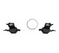 Manette route p2r pour cintre plat 8v. push-pull compatible shimano triple (paire)