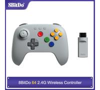 Manette sans fil 8BitDo N64 2.4G pour N64 original / Analogue 3D / PC Windows, manette rétro à faible latence (gris) Classic Gray