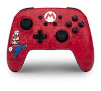 Manette sans fil améliorée PowerA pour Nintendo Switch, modèle OLED et Switch Lite, accessoire de jeu, manette de jeu, manette gaming, manette Bluetooth, sous licence officielle - Here We Go Mario