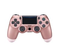 Manette Sans Fil Bluetooth, Compatible avec PS4 - Manette de Jeu Ergonomique avec Vibration, Joystick Précis - Rose Doré