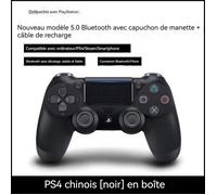 Manette sans fil Bluetooth PS4 neuve, noir classique JEU VIDEO CONSOLE RETRO