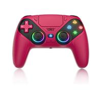Manette Sans Fil Compatible PS5 / PS5 Slim / PS5 Pro - Bluetooth pour PC, Joysticks Hall, Vibration et Mode Turbo - Rouge - R
