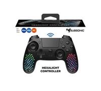 Manette sans fil Hexalight Controller Bluetooth pour PS3 PS4 et PC Noir