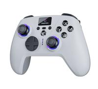 Oniverse Manette sans fil Aura – Écran LED – Compatible Switch/PC/Mac/Mobile/TV – Blanc Radiant
