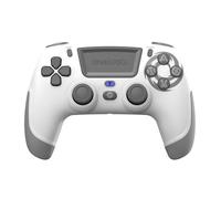 Oniverse Manette PS4 PS3 PC ANDROID iOS, sans fil, Sortie Casque Stéréo, Vibrations réglables, Pavé tactile, boutons macro, mode Turbo, Wake up, Gyroscope 6 axes, Revolt (Moon White/Blanc)