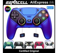 Manette sans fil pour Playstation 5/PS5/PS5 Pro/Slim/PC, manettes de jeu RGB, joystick Turbo/Marco, double vibration, contrôle de jeu White