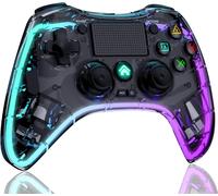 Manette Sans Fil Pour Ps-4, Manette De Jeu Avec Lumière Rvb, Turbo, Macro M1/M2, Manette Joystick Gamepad Avec Double Vibrati[J48]