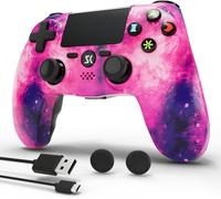 Manette Sans Fil Pour Ps4, Ltiplateforme Manette Compatible Avec Ps4/Pro/Slim/Pc/Ios/Android/Macos Avec Double Vibration/Capteur De Mouvement 6 Axes/Prise Audio 3,5 Mm/Pavé Tactile Sensibl (Rose)