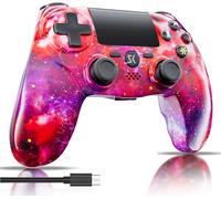 Manette Sans Fil Pour Ps4, Ltiplateforme Manette Compatible Avec Ps4/Pro/Slim/Pc/Ios/Android/Macos Avec Double Vibration/Capteur De Mouvement 6 Axes/Prise Audio 3,5 Mm/Pavé Tactile Sensibl (Rouge)