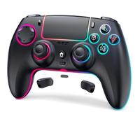 Manette Sans Fil Pour Ps5/Pro/Steam Deck/Pc/Mac/Ios,Manette De Jeu Avec Éclairage Rvb/Double Vibration/Turbo/Capteur De Mouvement