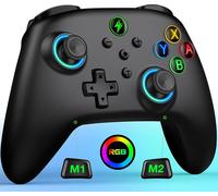 Manette sans Fil pour Switch,Pro Controller Switch avec lumière RVB,Fonction programmable,réveil pour Switch/Lite/OLED