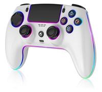Manette sans fil PS5/PC - Joysticks Effet Hall Anti-Dérive, RGB 7 Couleurs, Vibration, Turbo, Batterie 1500mAh, Gyro 6 Axes - Blanc