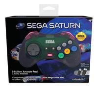 Retrobit - Sega Saturn Manette Grise 8 boutons sans fil 2.4Ghz - Dongle USB/Port d'Origine inclus