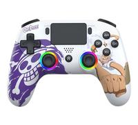 Manette sans fil SUBSONIC One Piece Luffy Gear 5 LED pour PS5 et PC Bluetooth Blanc, RGB programmables, pavé tactile, 10 h, gyroscope 6 axes, prise casque