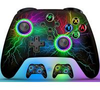 Manette Switch Pro Pour Switch/Lite/Oled,Android/Ios/Pc,1000mah Manette Switch Sans Fil Avec 6 Axes/Programmation/Double Vibration/Turbo/Wake Up/Lumière Led Réglable/Capture D'écran