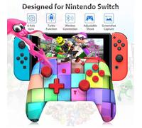 Manette Switch Pro Rubis-Cubes - Sans fil pour Switch 1/2, Lite, OLED & PC filaire - Turbo & Double vibration